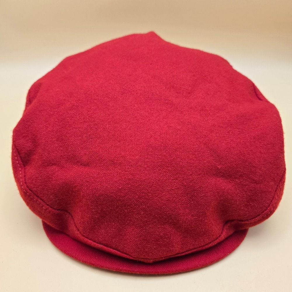 Pendleton Vintage Red Pure Virgin‎ Wool Newsboy Cap Flat Hat Made in USA XL